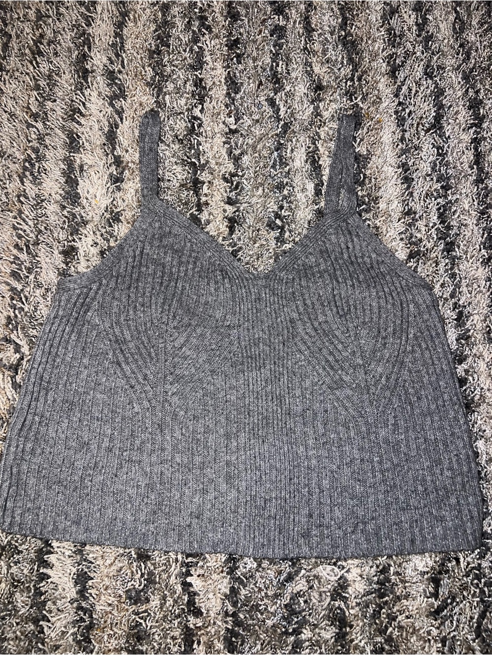 Auden Grey Ribbed Knit Swim Camisole